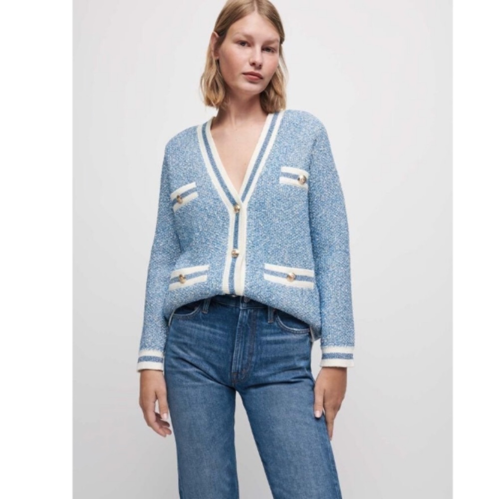 Maje  Glittery/Sequined Knit Cardigan